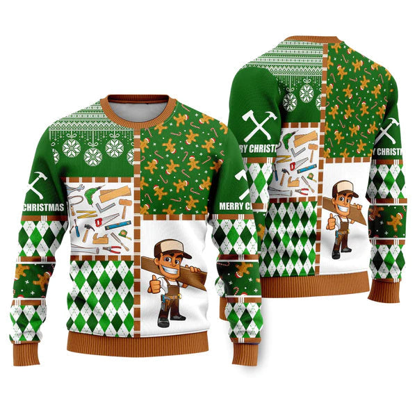 Carpenter Christmas Ugly Christmas Sweater For Men & Women Christmas Gift Sweater US1576 - WeCustomit