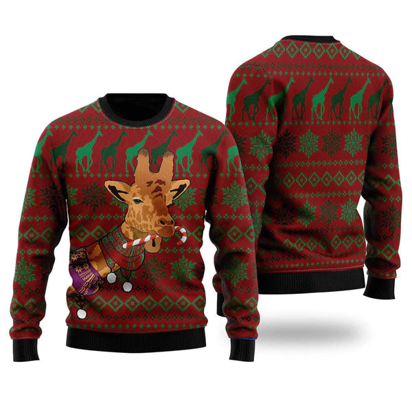Giraffe Winter Ugly Christmas Sweater For Men & Women Christmas Gift Sweater US1957 - WeCustomit