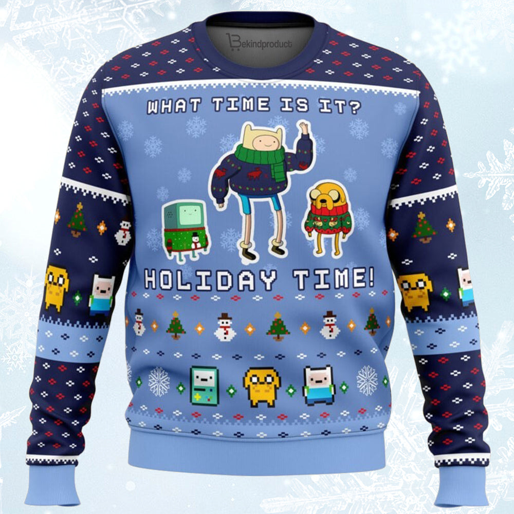 Adventure Time Christmas Time Ugly Christmas Sweater For Men & Women Christmas Gift Sweater BH239 - WeCustomit