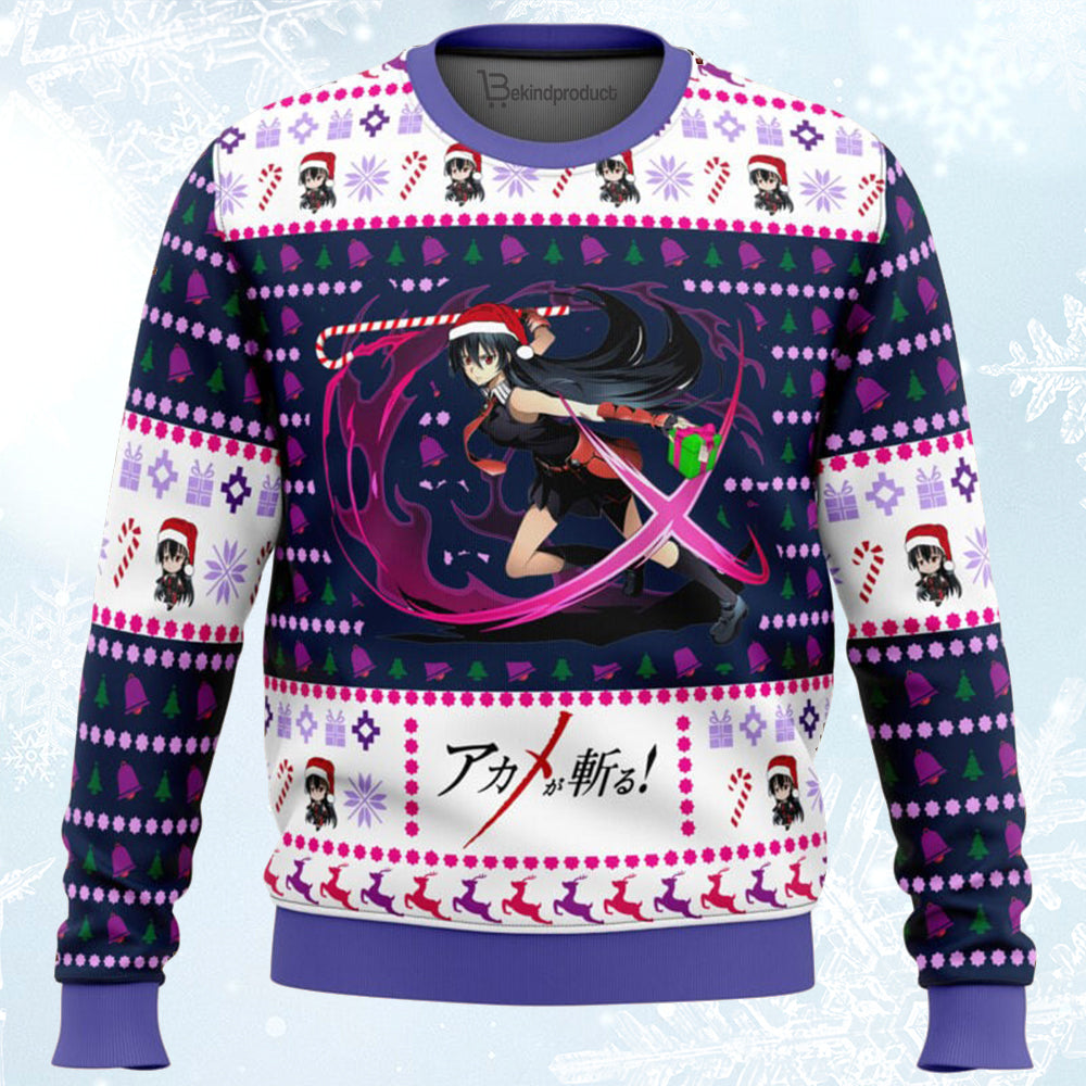 Akame ga Kill Akame Christmas Attack Ugly Christmas Sweater For Men & Women Christmas Gift Sweater BH440 - WeCustomit