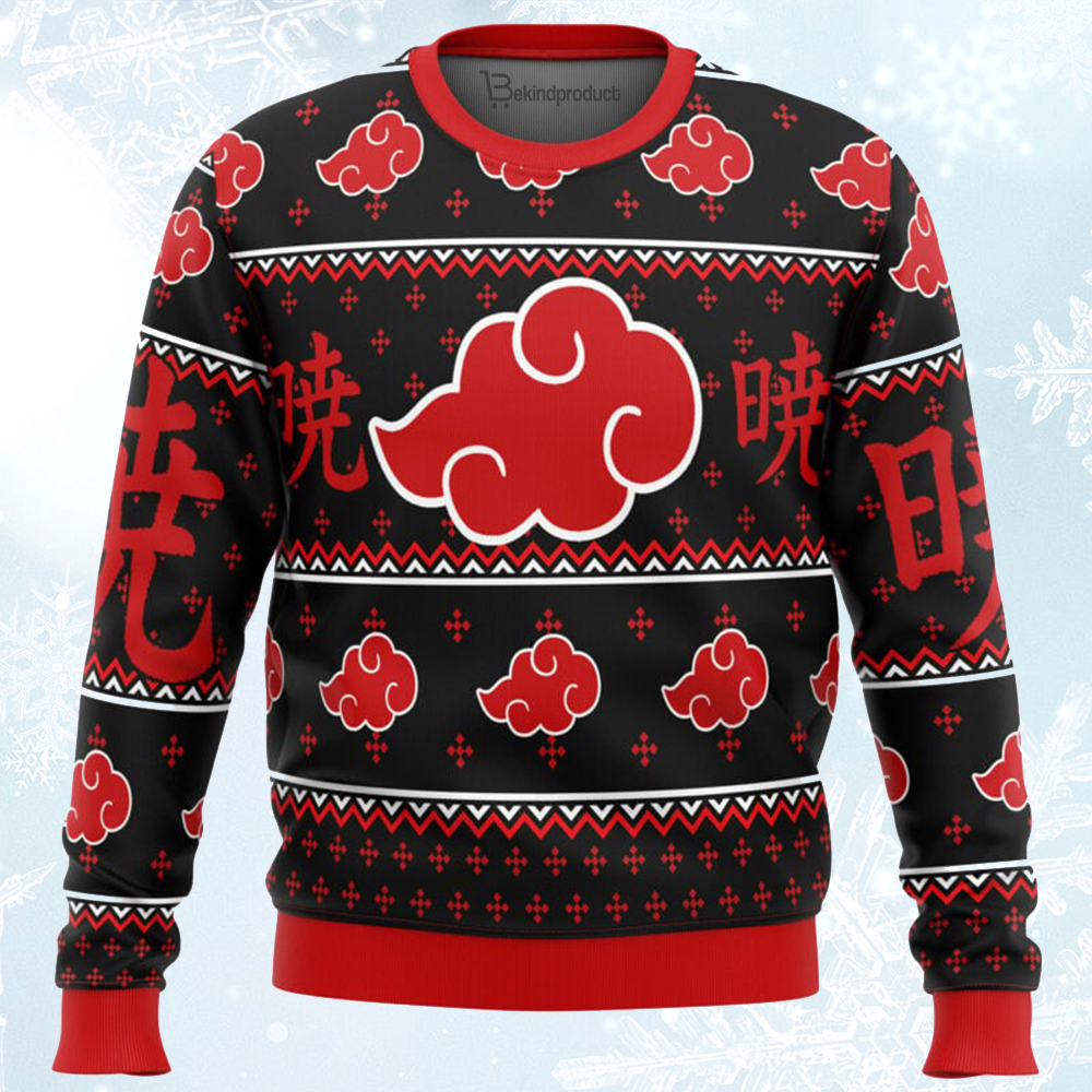 Akatsuki Naruto Ugly Christmas Sweater For Men & Women Christmas Gift Sweater BH039 - WeCustomit