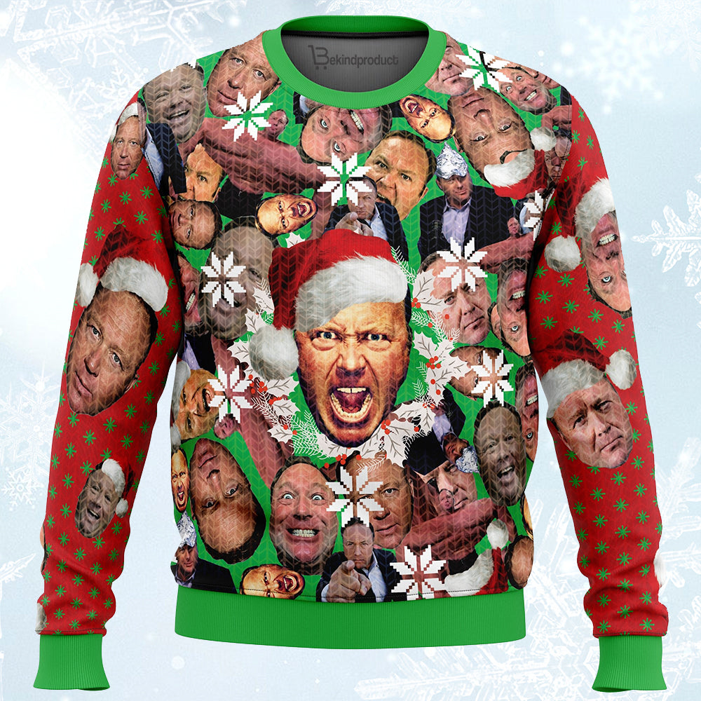 Alex Jones Ugly Christmas Sweater For Men & Women Christmas Gift Sweater PT362 - WeCustomit