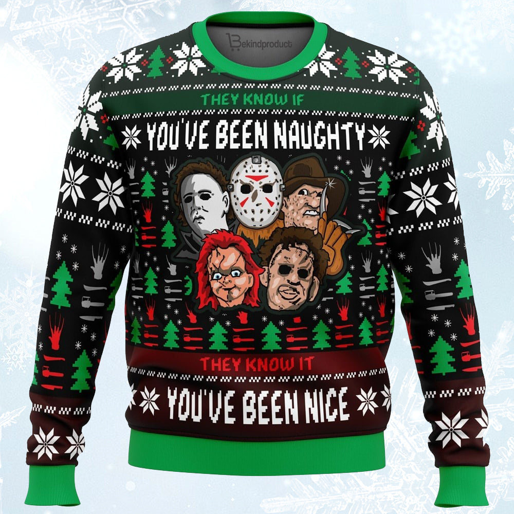 An Ugly Slasher Ugly Christmas Sweater For Men & Women Christmas Gift Sweater PT364 - WeCustomit
