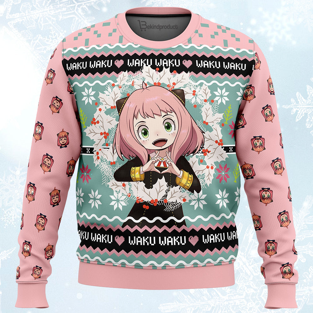 Anya Forger Waku Waku Spy x Family Ugly Christmas Sweater For Men & Women Christmas Gift Sweater PT002 - WeCustomit