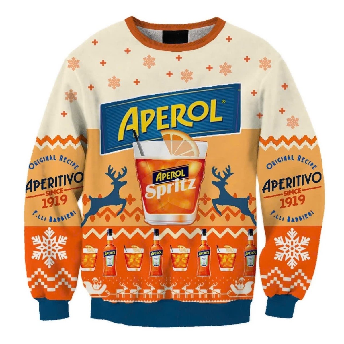 Aperol Spritz Snowing Christmas Ugly Sweater - WeCustomit