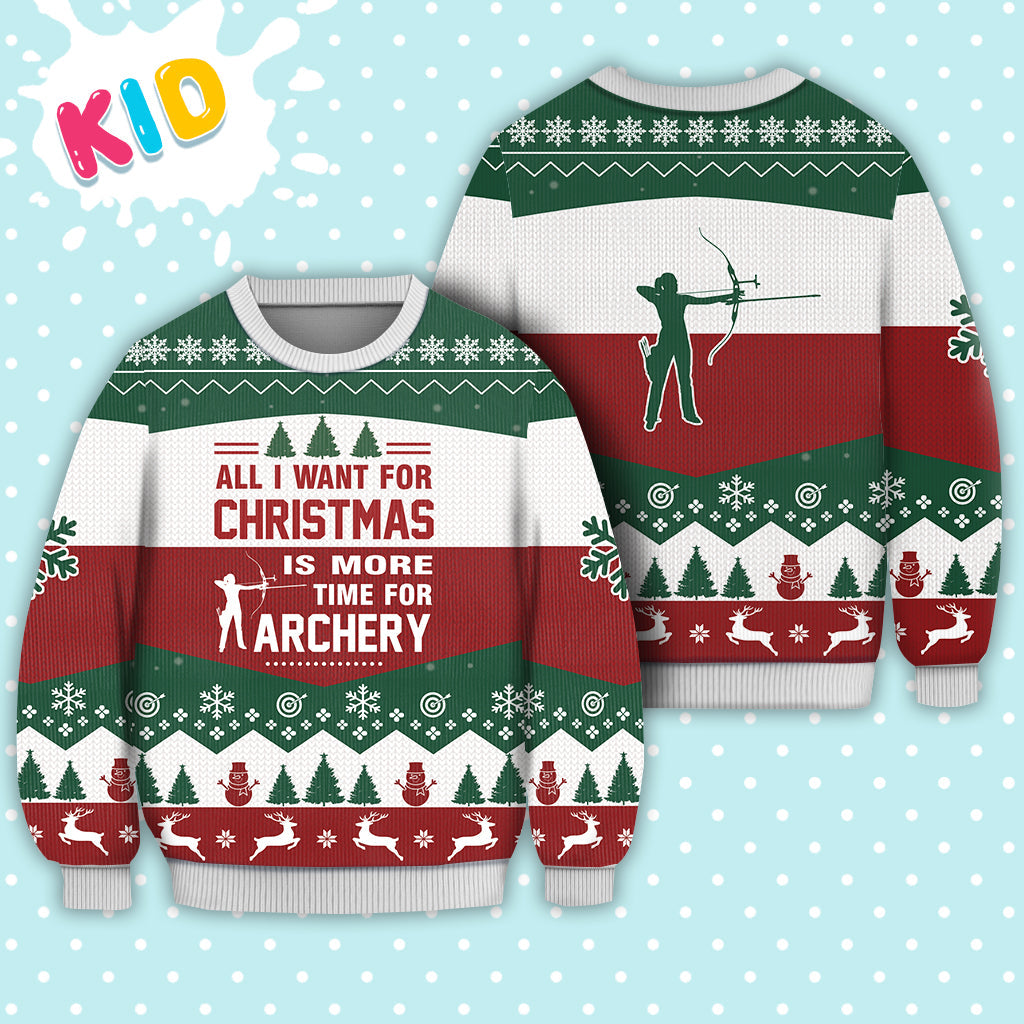 Archery All I Want For Christmas Sweater Christmas Knitted Print Sweatshirt - Best Gift For Christmas, Noel - Christmas Signature - WeCustomit