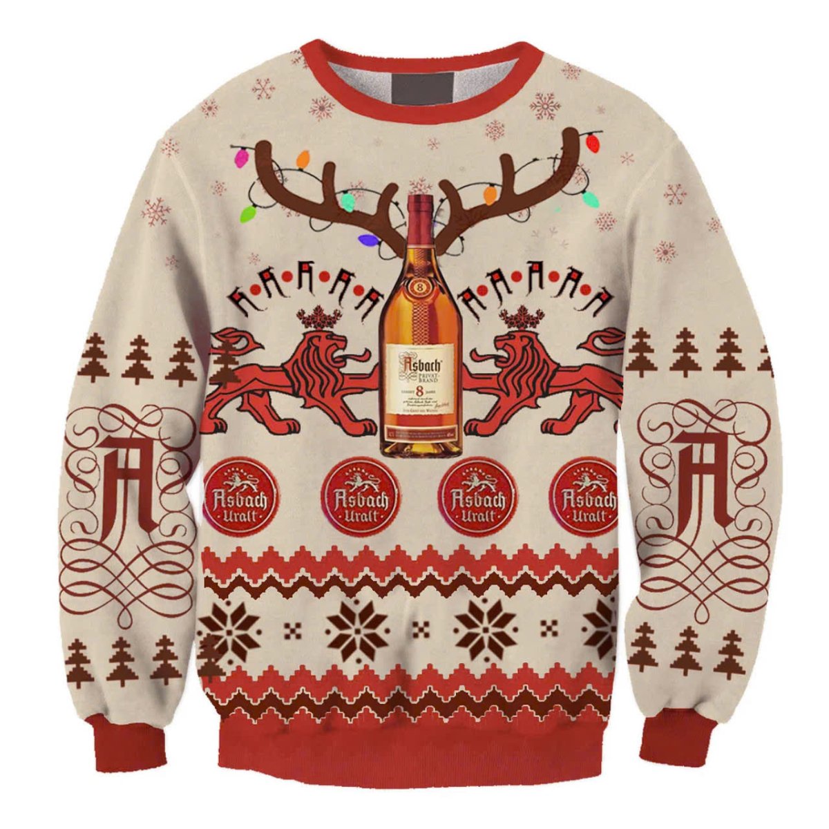 Asbach Uralt Reindeer Christmas Ugly Sweater - WeCustomit