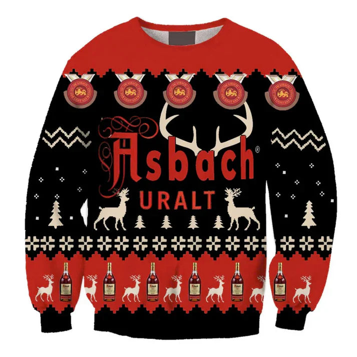 Asbach Uralt Christmas Reindeer Ugly Sweater - WeCustomit