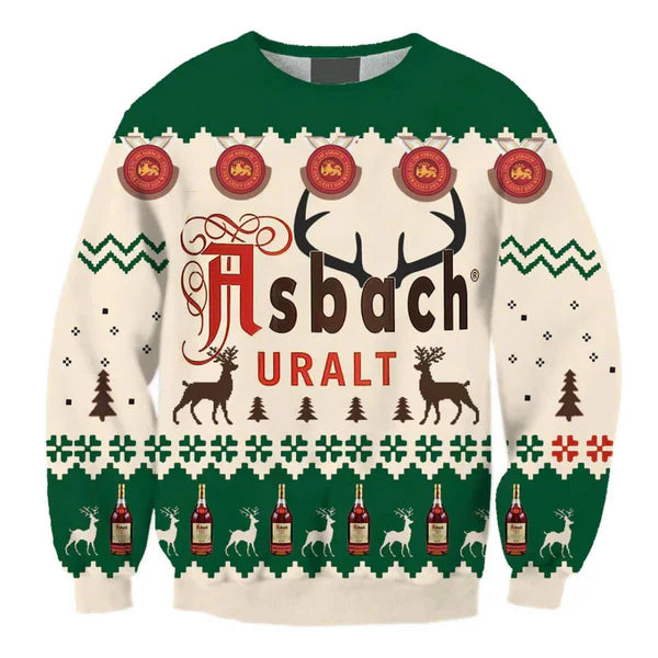 Asbach Uralt Christmas Reindeer Ugly Sweater - WeCustomit