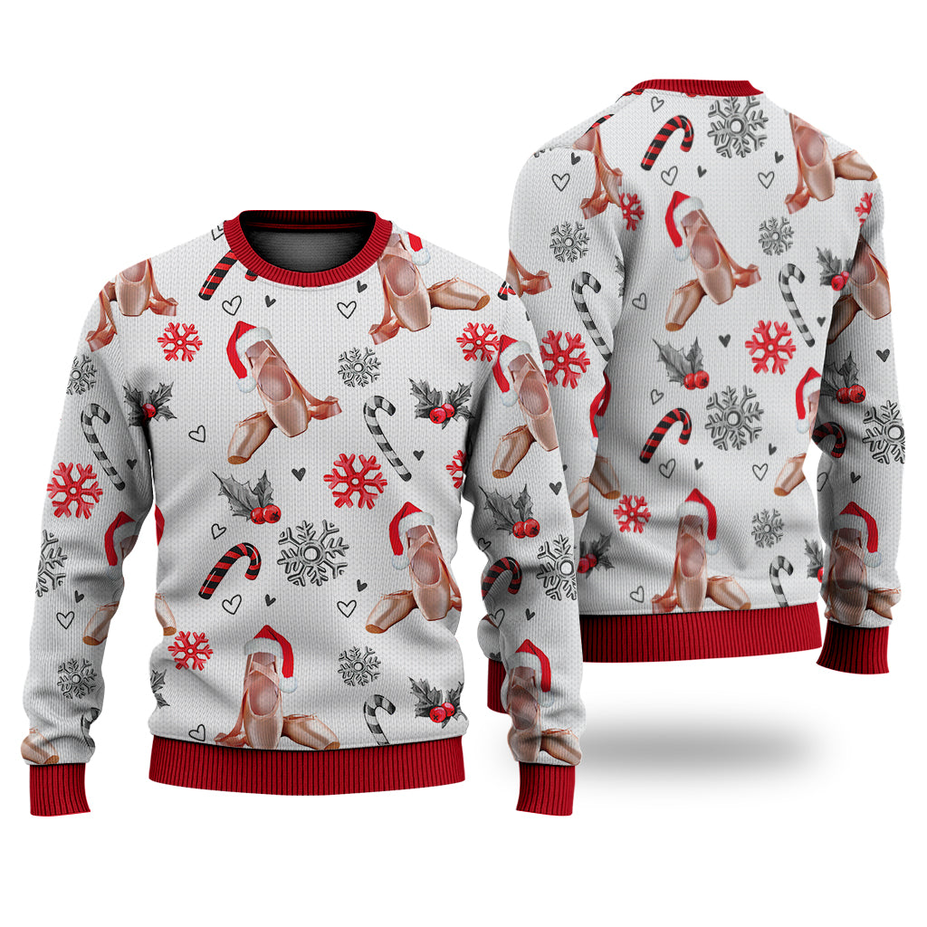 Ballet Dance Christmas Pattern Sweater Christmas Knitted Print Sweatshirt - Best Gift For Christmas, Noel - WeCustomit