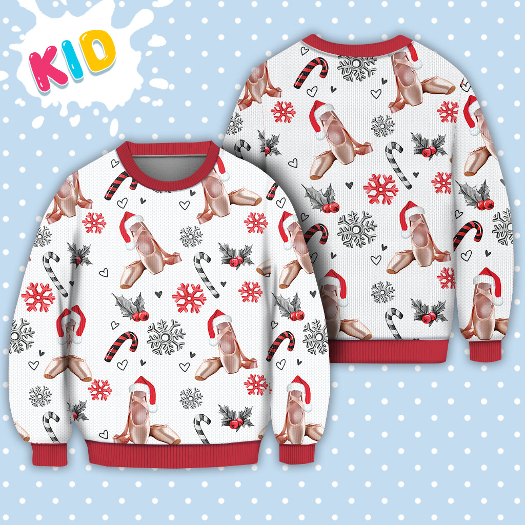 Ballet Dance Christmas Pattern Sweater Christmas Knitted Print Sweatshirt - Best Gift For Christmas, Noel - WeCustomit
