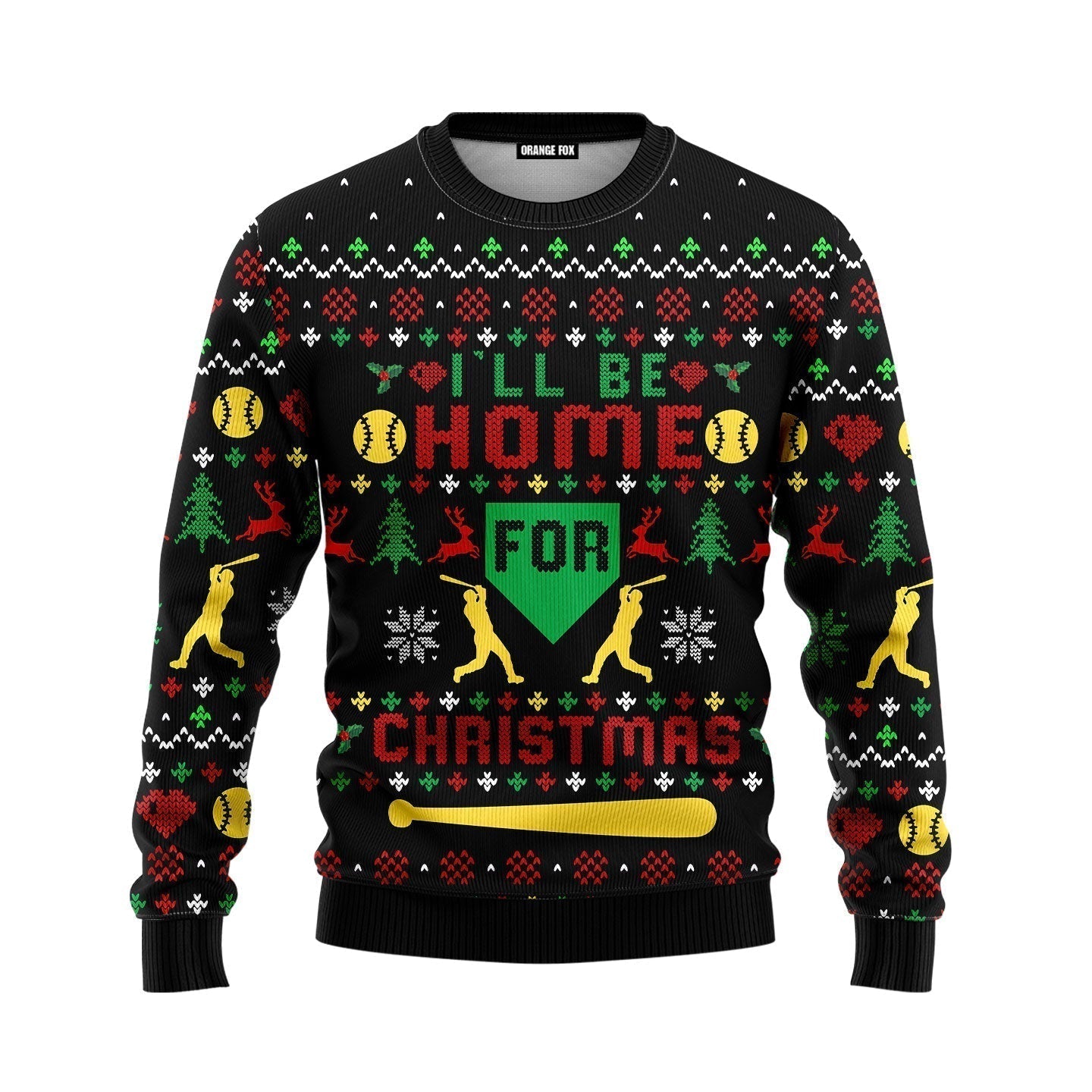 Baseball Home Run Ugly Christmas Sweater - WeCustomit