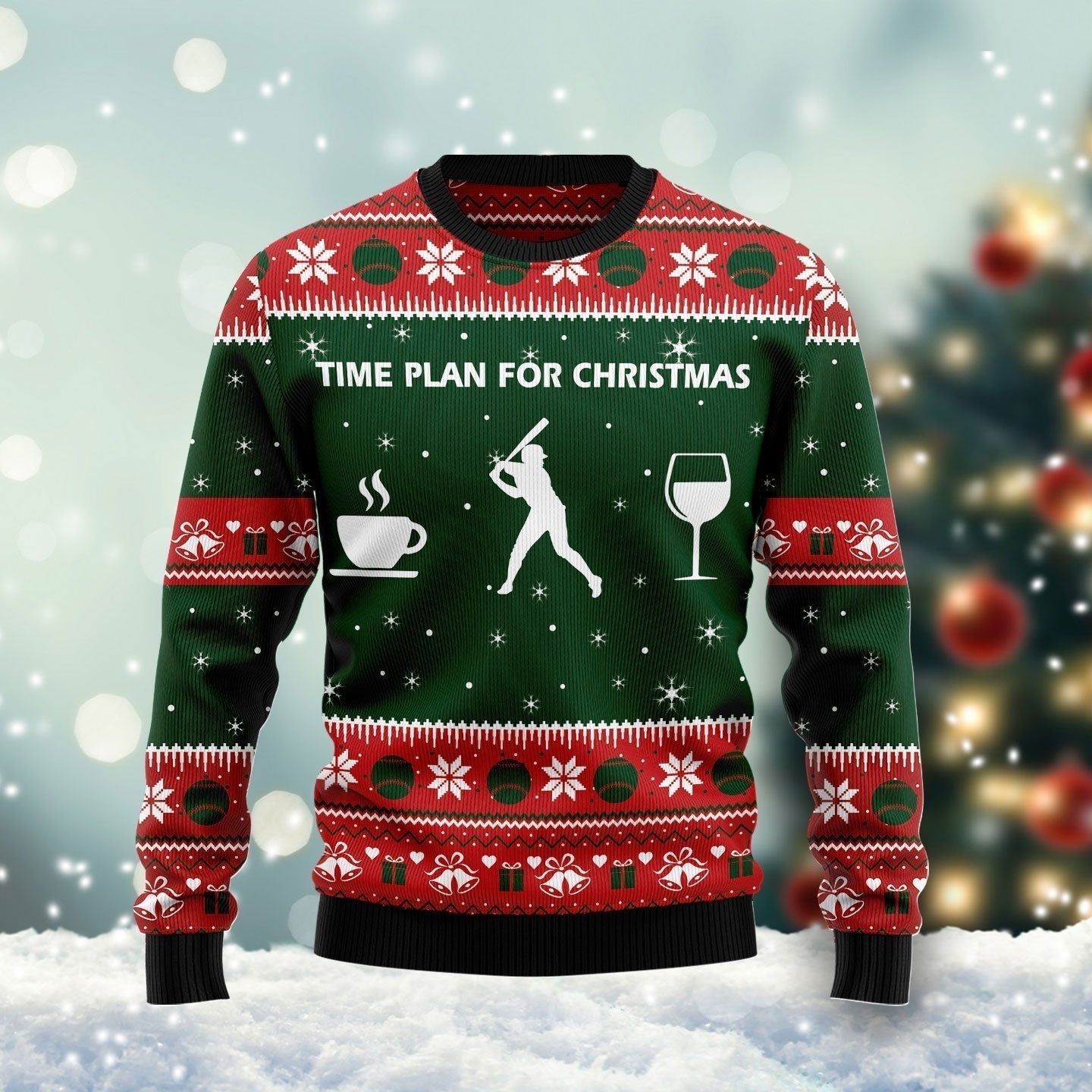 Time Plan For Christmas Baseball Ugly Christmas Sweater For Men & Women Christmas Gift Sweater US1872 - WeCustomit