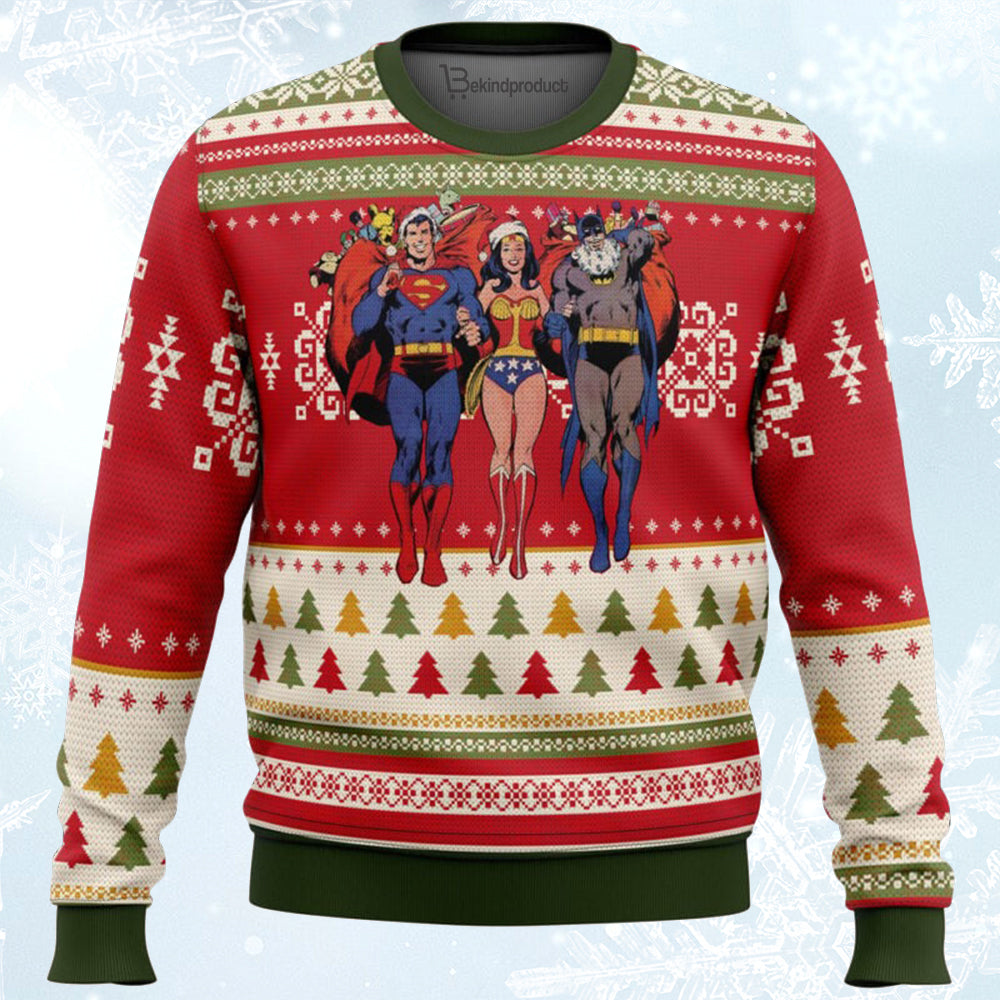 Batman superman Wonder woman Ugly Christmas Sweater For Men & Women Christmas Gift Sweater BH318 - WeCustomit