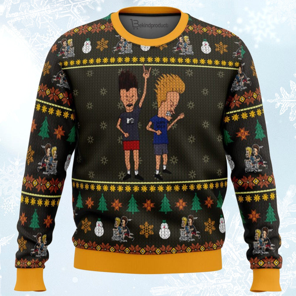 Beavis and Butthead Rock On Ugly Christmas Sweater For Men & Women Christmas Gift Sweater BH237 - WeCustomit