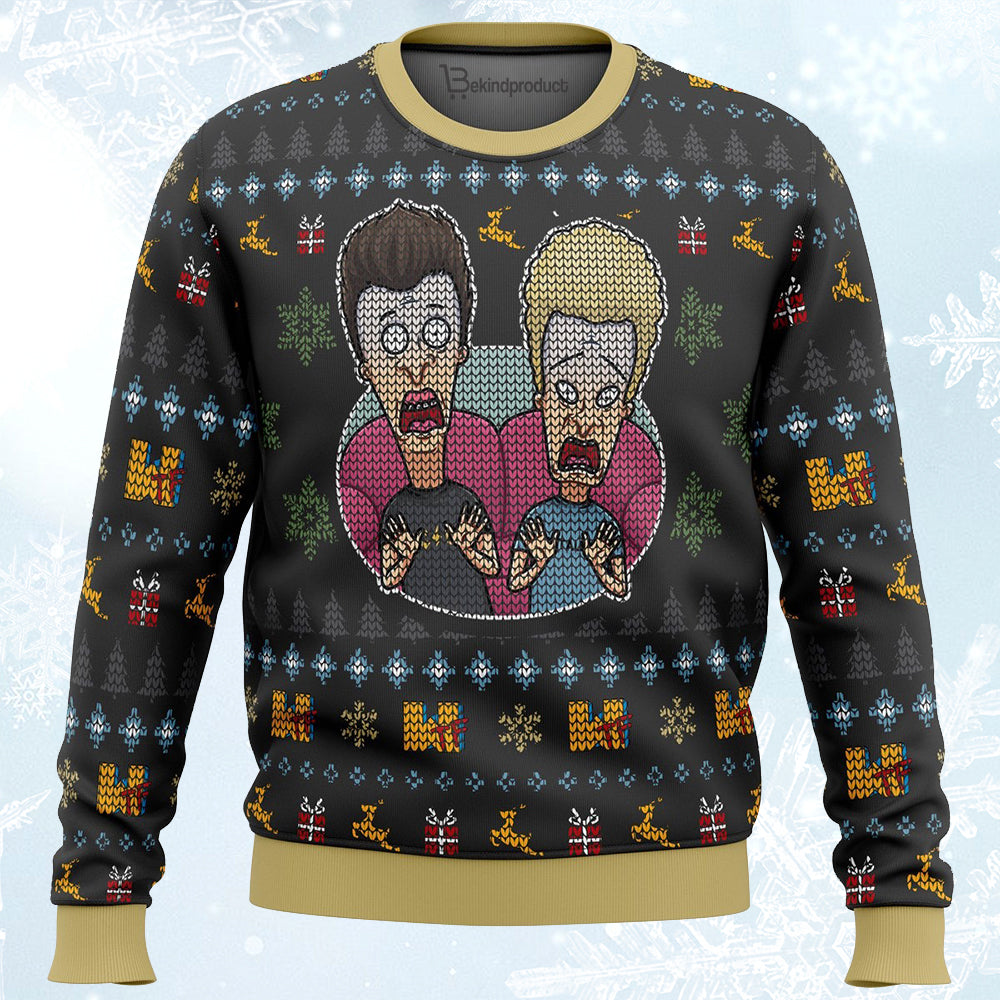 Beavis and Butthead Surprise Ugly Christmas Sweater For Men & Women Christmas Gift Sweater PT401 - WeCustomit