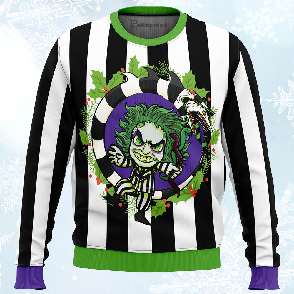 Beetle Juice Ugly Christmas Sweater For Men & Women Christmas Gift Sweater PT402 - WeCustomit