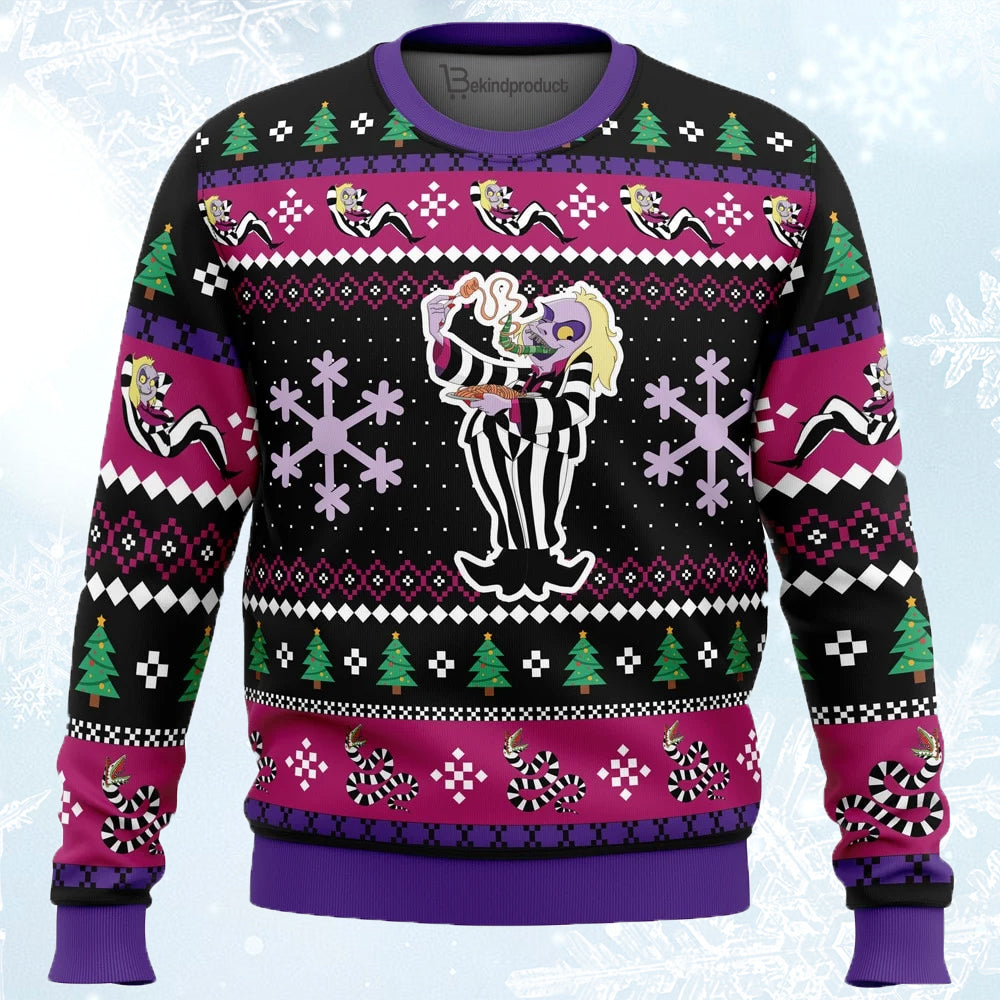 Beetleguise Beetlejuice Ugly Christmas Sweater For Men & Women Christmas Gift Sweater PT752 - WeCustomit