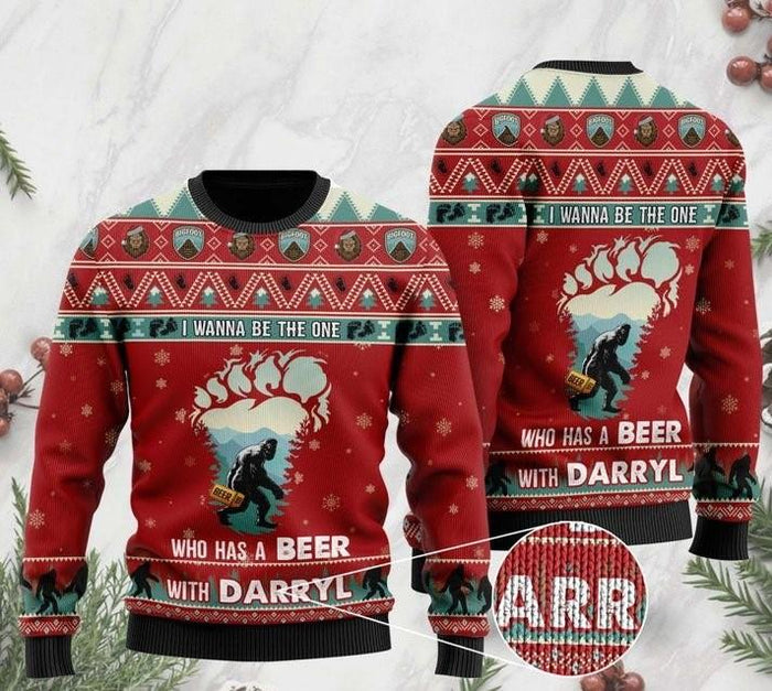 Bigfoot I Wanna Be The One Who Has A Beer Ugly Christmas Sweater For Men & Women Christmas Gift Sweater US2280 - WeCustomit