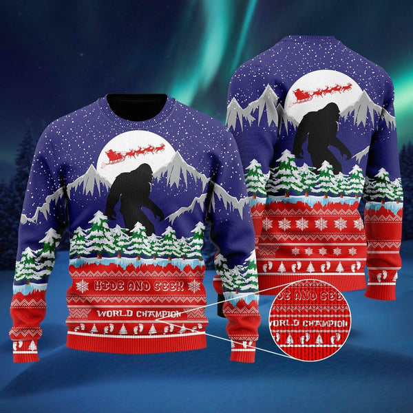 Bigfoot Merry Christmas Ugly Christmas Sweater For Men & Women Christmas Gift Sweater US1146 - WeCustomit