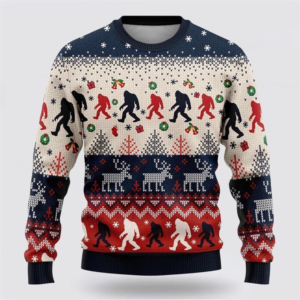 Bigfoot Pattern Ugly Christmas Sweater For Men & Women Christmas Gift Sweater US3815 - WeCustomit