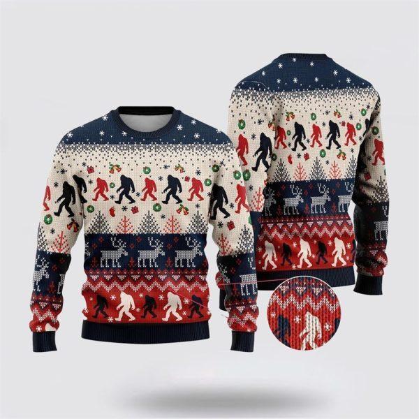 Bigfoot Pattern Ugly Christmas Sweater For Men & Women Christmas Gift Sweater US3815 - WeCustomit