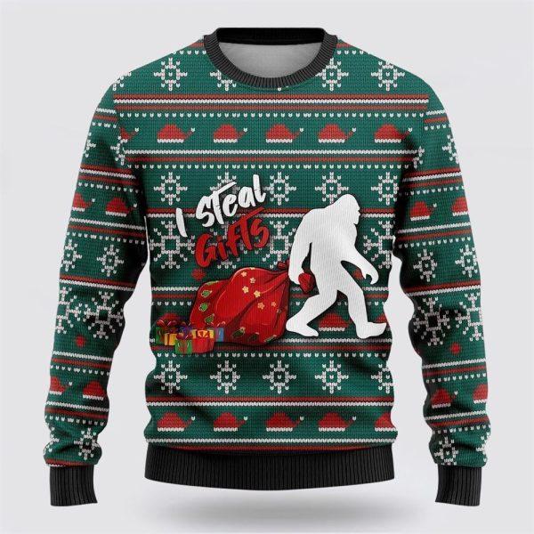 Bigfoot I Steal Gifls Ugly Christmas Sweater For Men & Women Christmas Gift Sweater US3806 - WeCustomit