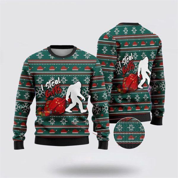 Bigfoot I Steal Gifls Ugly Christmas Sweater For Men & Women Christmas Gift Sweater US3806 - WeCustomit
