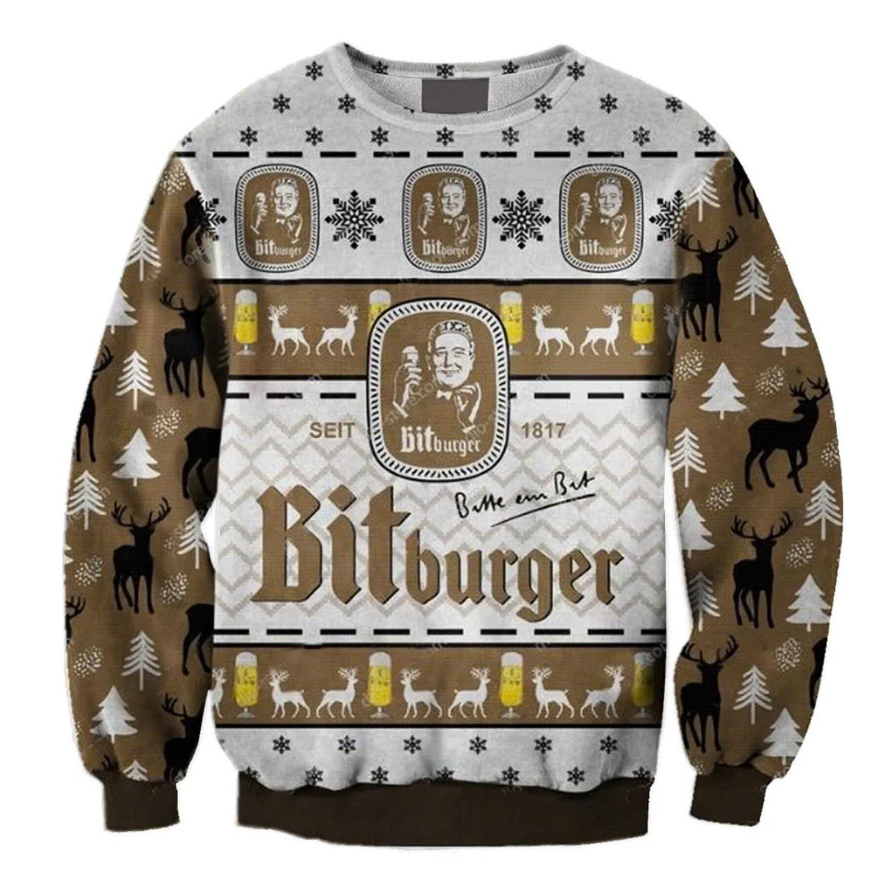 Bitburger Snowing Christmas Ugly Sweater - WeCustomit