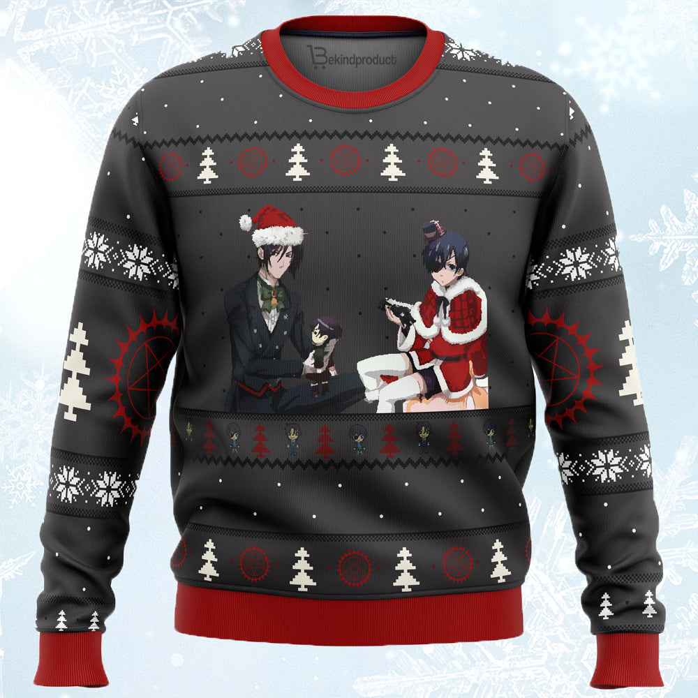 Black Butler Presents Ugly Christmas Sweater For Men & Women Christmas Gift Sweater PT554 - WeCustomit