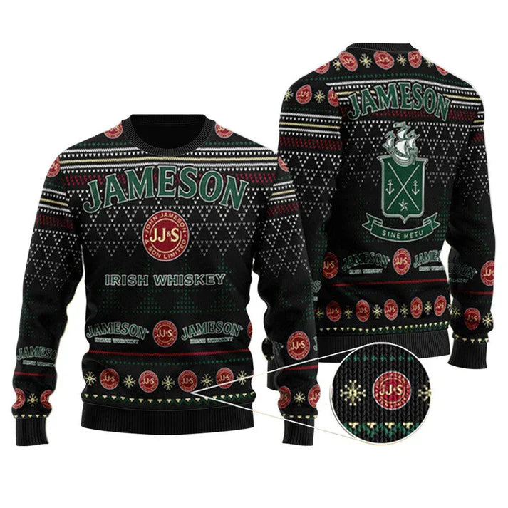Black Jameson Christmas Ugly Sweater - WeCustomit