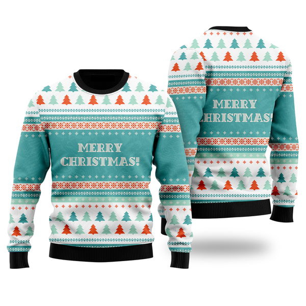 Blue Merry Christmas Scandinavian Style Pattern Ugly Christmas Sweater For Men & Women Christmas Gift Sweater US1418 - WeCustomit