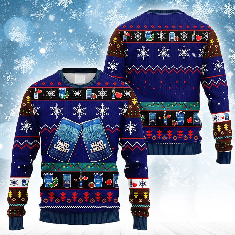 Bud Light Christmas Ugly Sweater - WeCustomit