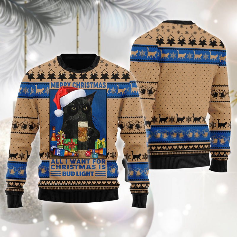Bud Light Is All I Want For Christmas Ugly Sweater - WeCustomit