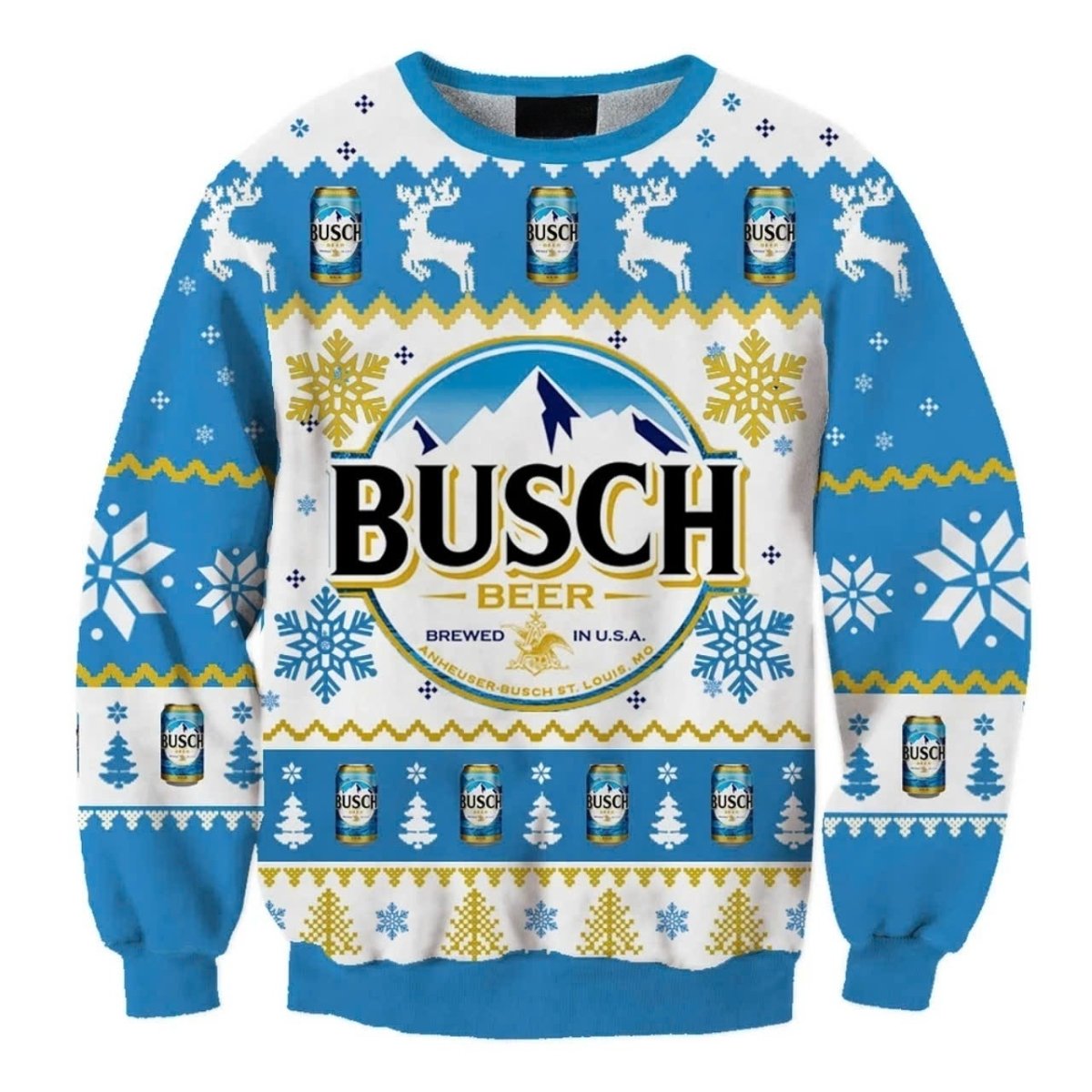 Busch Light Christmas Snowflakes Ugly Sweater - WeCustomit