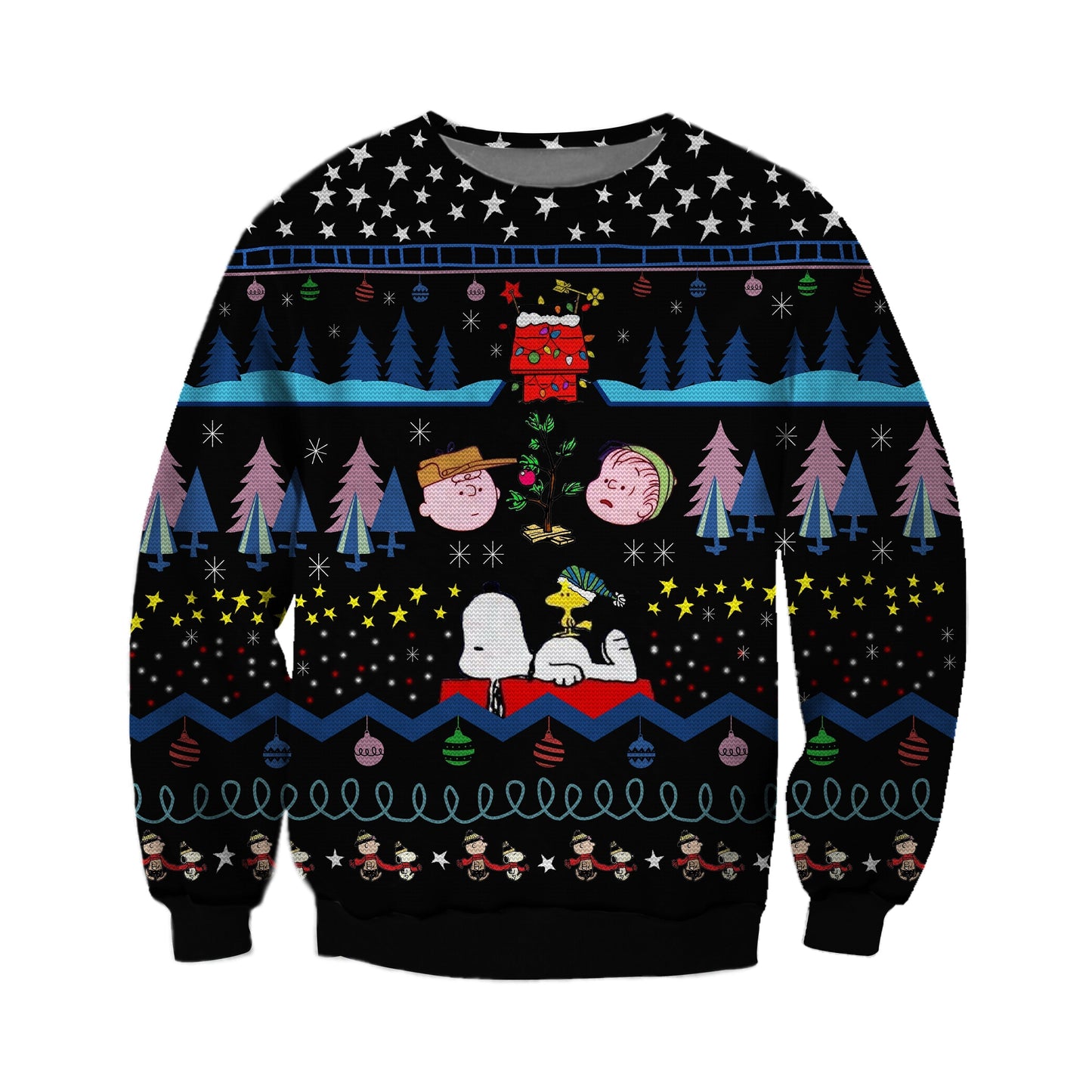 Black Snoopy Christmas Ugly Christmas Sweater For Men & Women Christmas Gift Sweater CEE075 - WeCustomit