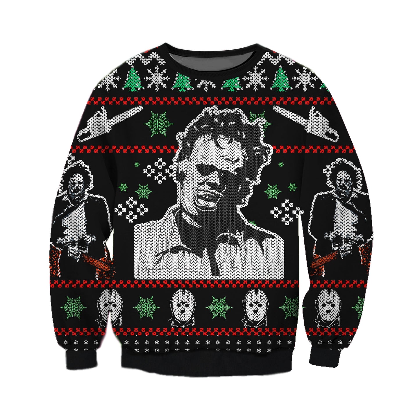 Leatherface Ugly Christmas Sweater For Men & Women Christmas Gift Sweater CEE111 - WeCustomit