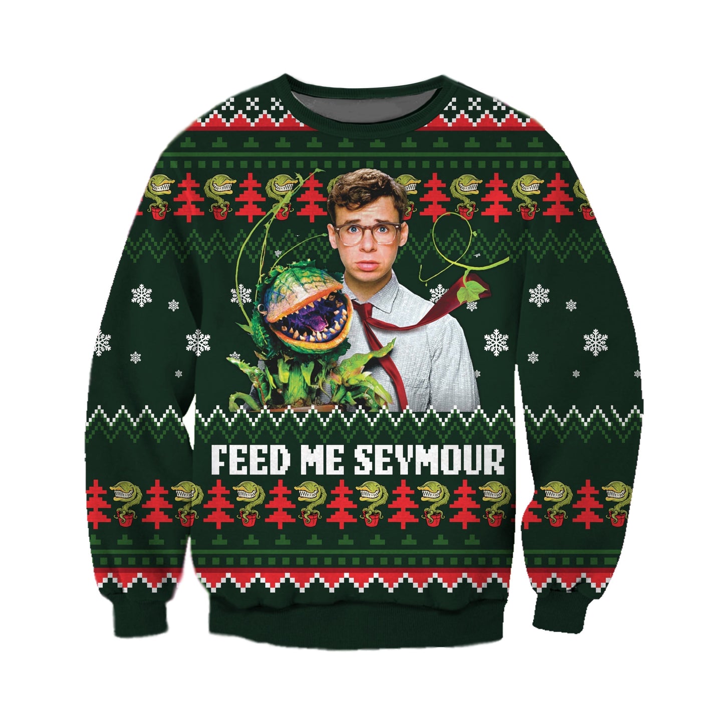 Feed Me Seymour Ugly Christmas Sweater For Men & Women Christmas Gift Sweater CEE113 - WeCustomit
