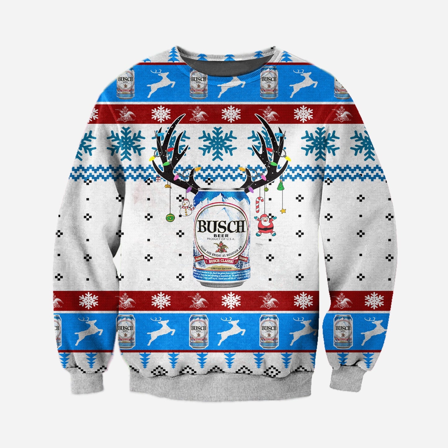 Busch Blue Beer Ugly Christmas Sweater For Men & Women Christmas Gift Sweater CEE120 - WeCustomit