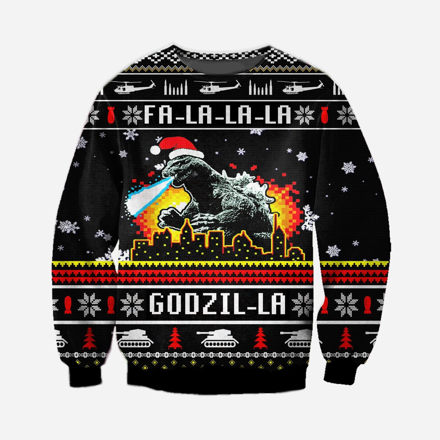 Fa-la-la-la Godzil-la Ugly Christmas Sweater For Men & Women Christmas Gift Sweater CEE124 - WeCustomit