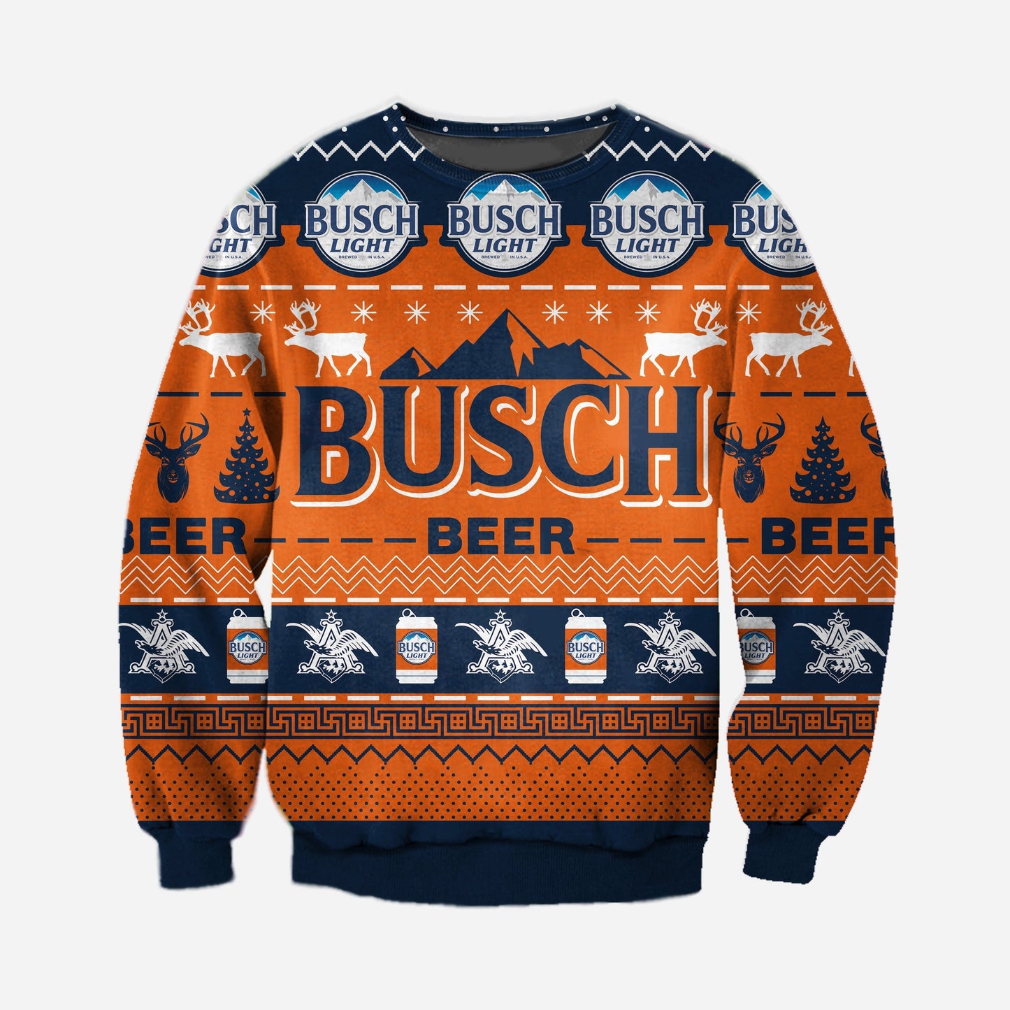 Christmas Orange Busch Beer Ugly Christmas Sweater For Men & Women Christmas Gift Sweater CEE127 - WeCustomit