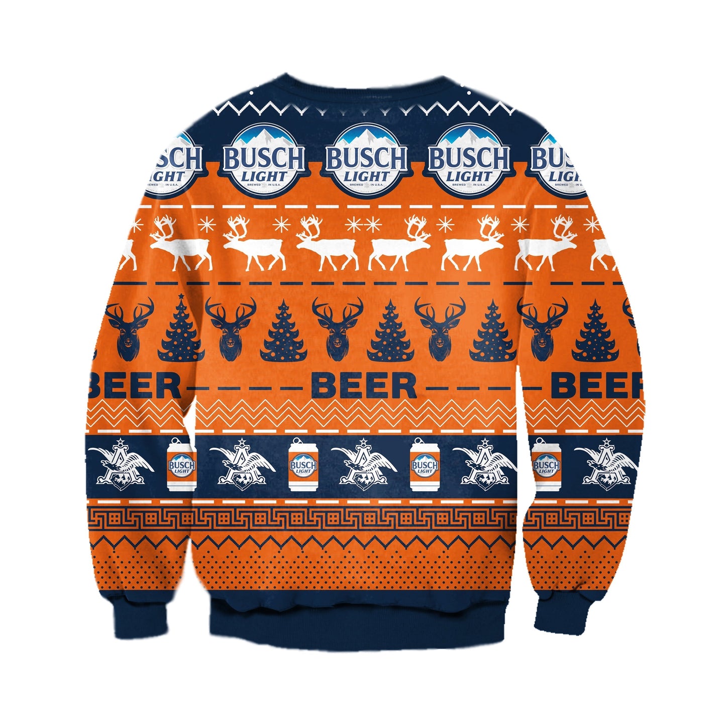 Christmas Orange Busch Beer Ugly Christmas Sweater For Men & Women Christmas Gift Sweater CEE127 - WeCustomit
