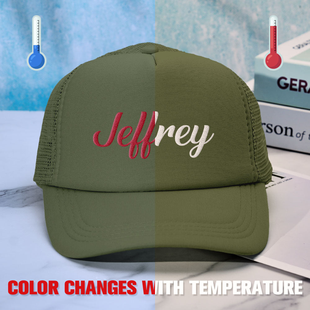 Custom Puff Print Trucker Hat Personalized Temperature-sensitive Foam Caps Back to School Gift