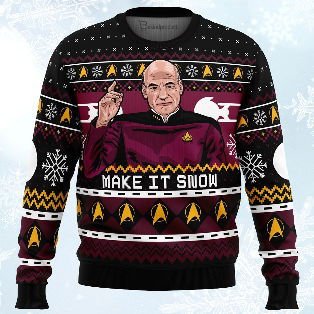 Captain Pic.ard Star Trek Ugly Christmas Sweater For Men & Women Christmas Gift Sweater PT165 - WeCustomit