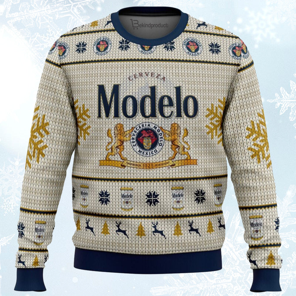 Cerveza Modelo Ugly Christmas Sweater For Men & Women Christmas Gift Sweater BH080 - WeCustomit