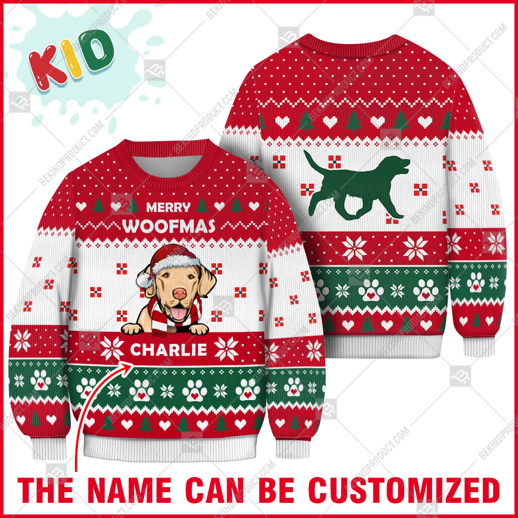 Chesapeake Bay Retriever Dog Christmas Paw Heart Print Ugly Christmas Sweater Print Sweatshirt - Personalized Custom - Best Gift For Noel - WeCustomit