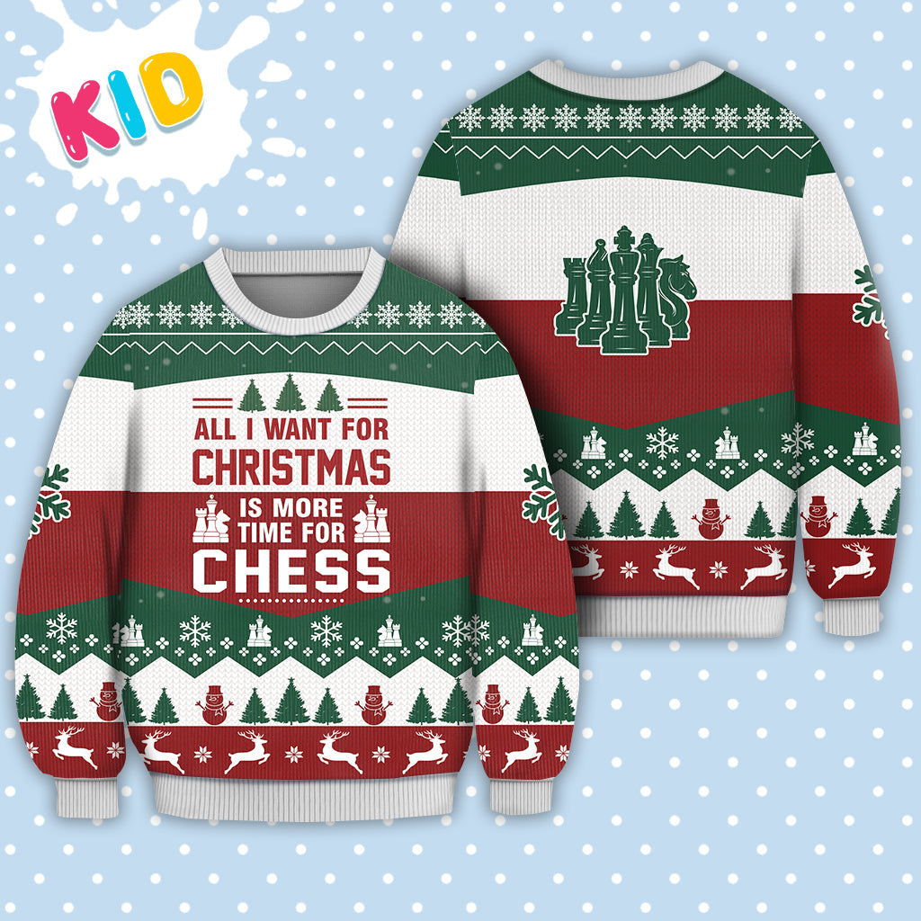 Chess All I Want For Christmas Sweater Christmas Knitted Print Sweatshirt - Best Gift For Christmas, Noel - Christmas Signature - WeCustomit