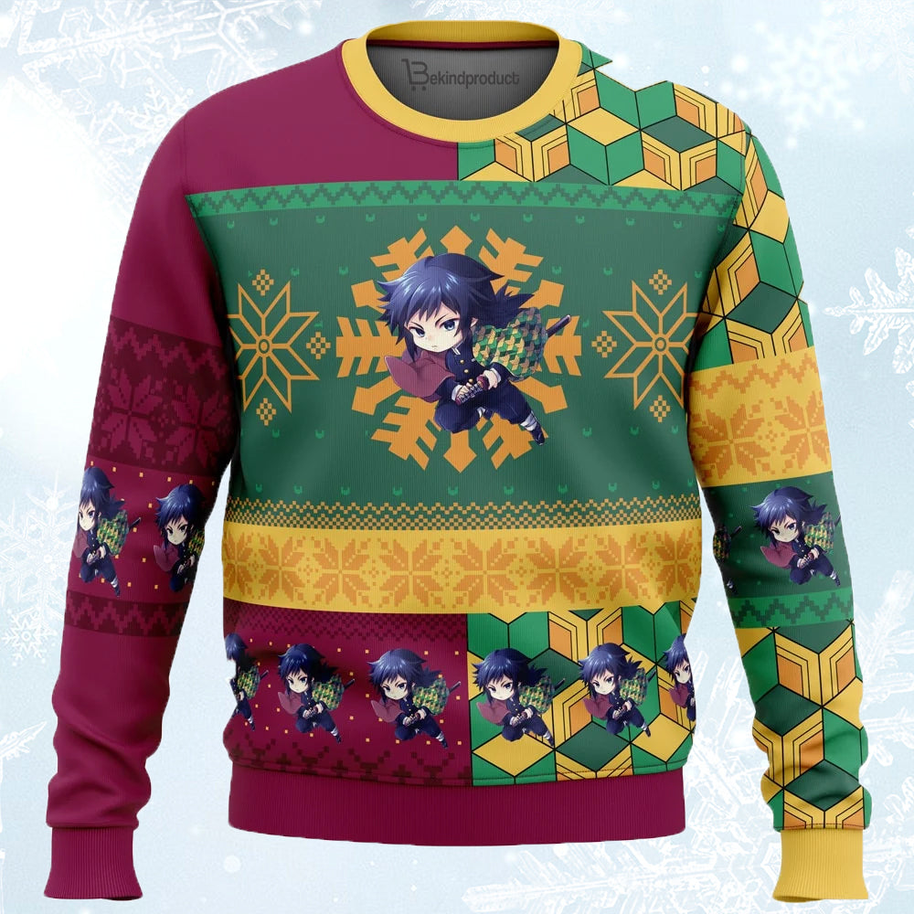 Christmas Giyu Tomioka Demon Slayer Ugly Christmas Sweater For Men & Women Christmas Gift Sweater PT670 - WeCustomit