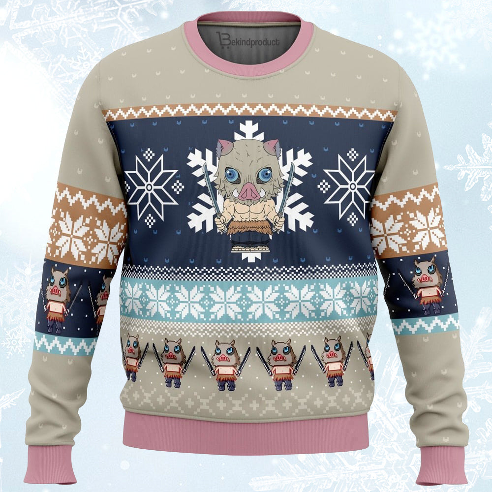 Christmas Inosuke Hashibira Ugly Christmas Sweater For Men & Women Christmas Gift Sweater PT324 - WeCustomit