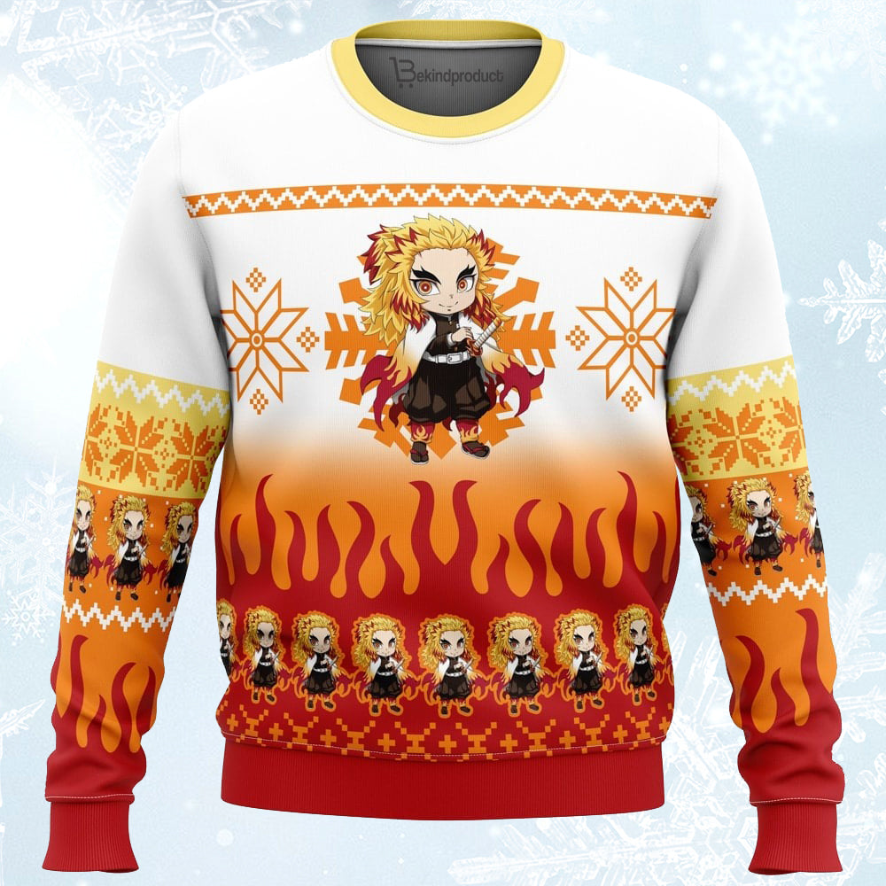 Christmas Kyojuro Rengoku Ugly Christmas Sweater For Men & Women Christmas Gift Sweater PT325 - WeCustomit